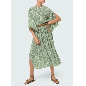 MICHAEL KORS COLLECTION Floral Silk Crepe De Chine Flutter‎ Sleeve Dress Size 12